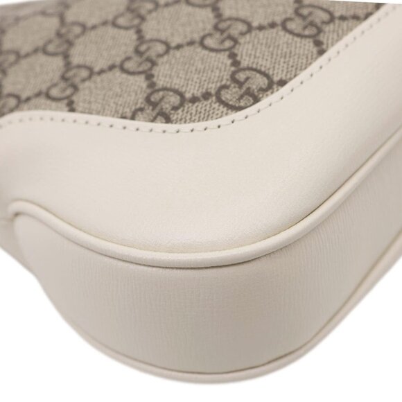 Gucci  Jackie 1961 Medium GG Supreme Canvas Hobo Bag White 636706 - Picture 6 of 9